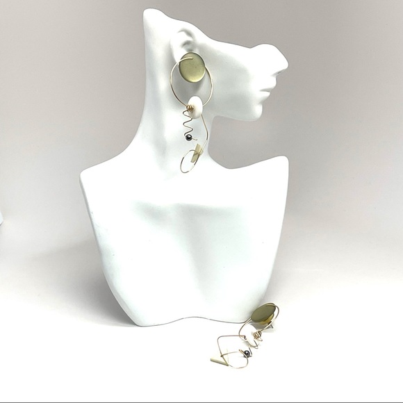 Vintage Mobile Style Modernist Geometric Earrings - Picture 7 of 14